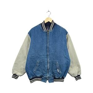 Vintage Dickies Denim Striped Bomber Jacket XL